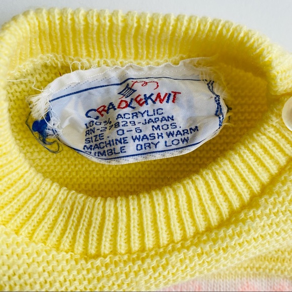 Vintage knit Infant Floral Sweater - Picture 3 of 3